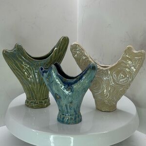 Vintage ML Maddux of California Art Pottery Vases – Set of 3 –Mid Century Modern